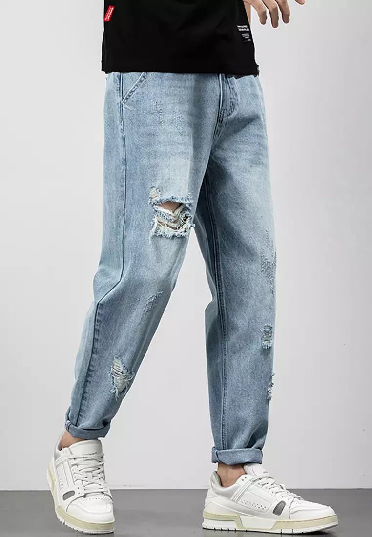 Mens cropped clearance denim jeans