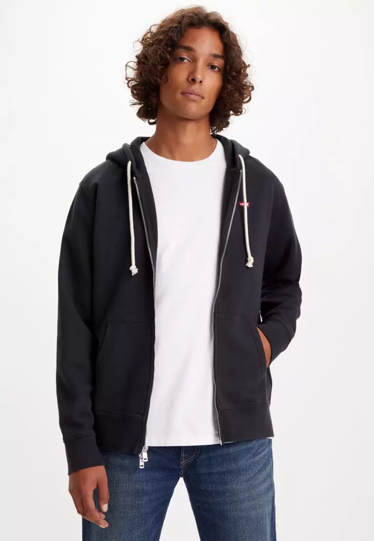 Levi's® 迷你Batwing Logo 拉鍊連帽衛衣外套| 男裝