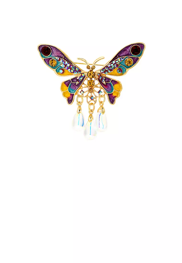 Purple butterfly brooch best sale