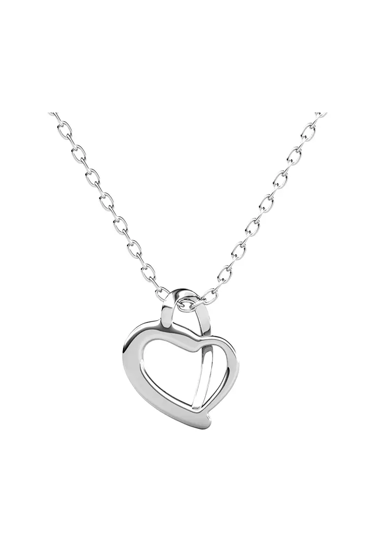 Buckle Love Pendant WG - Kalung Crystal by Her Jewellery