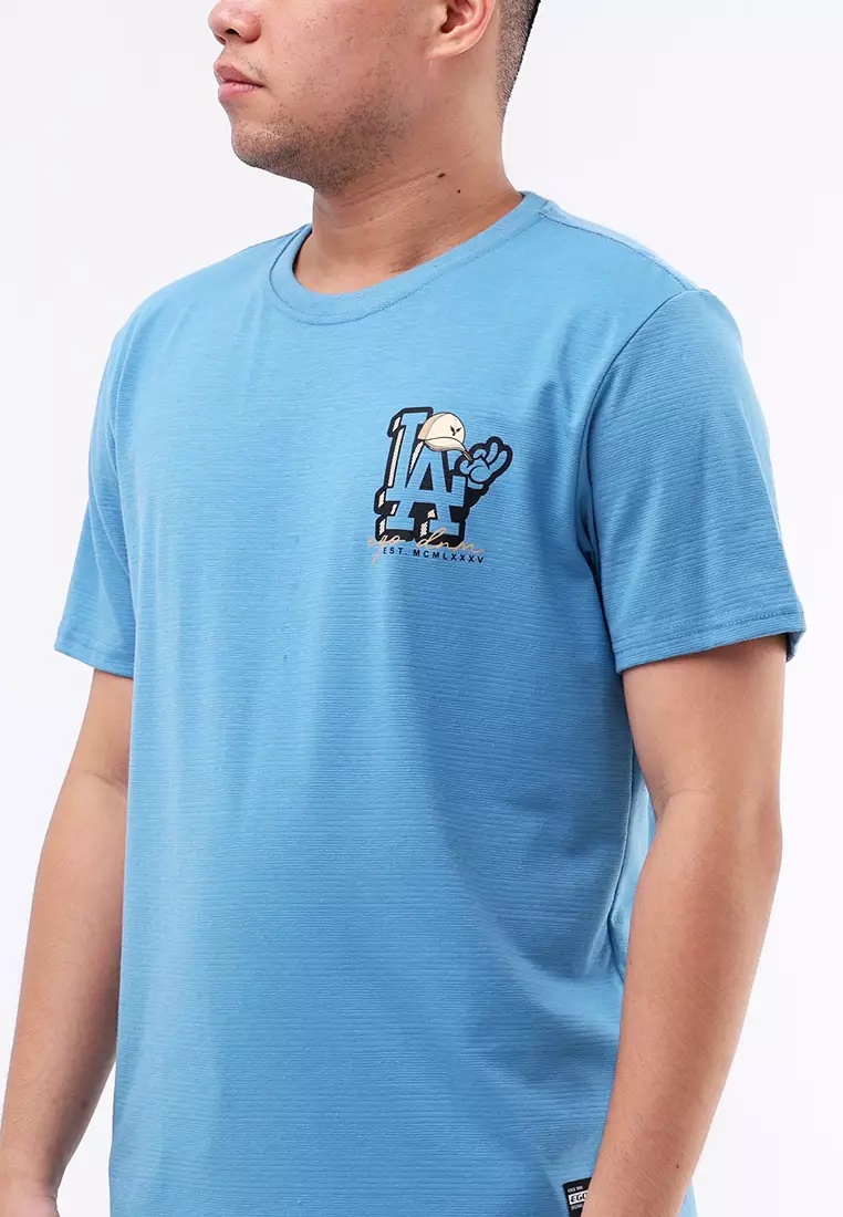 Round Neck Streaky Short Sleeves T-Shirt