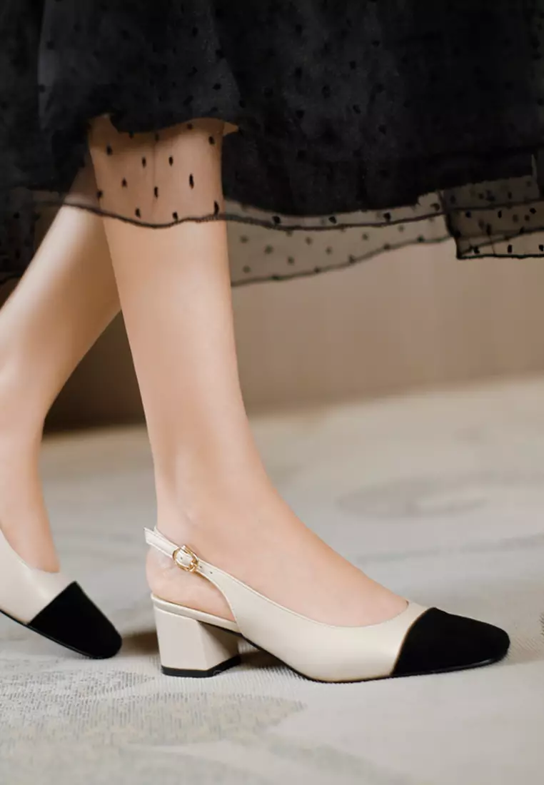 5CM Color Matching Synthetic Leather Slingback Heel TE215-10