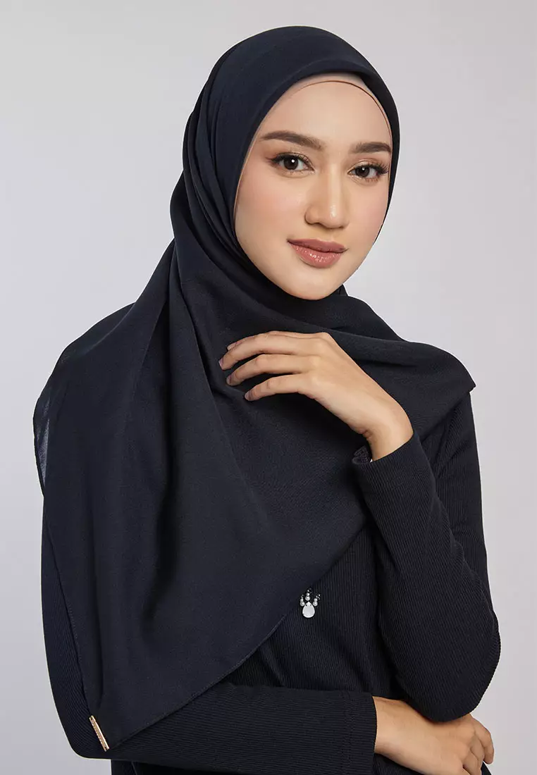 Kami Light Voile Scarf Plain Charcoal