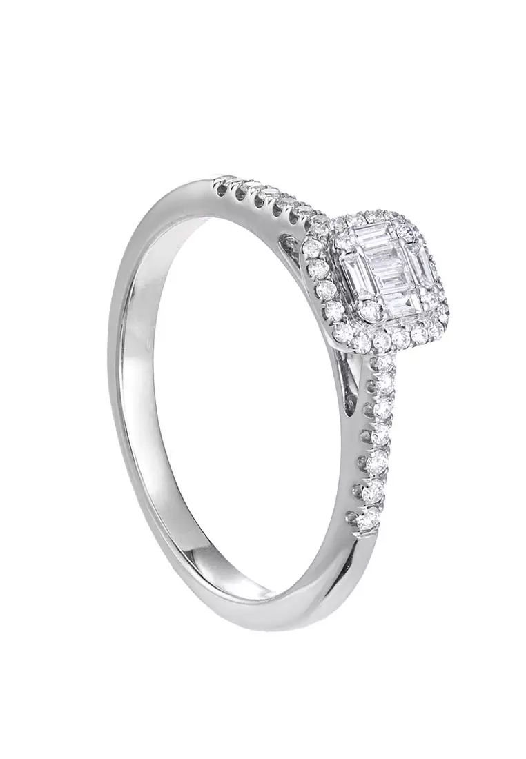 HABIB Tapered Cut and Diamond Ring in 375/9K White Gold 259511120(WG)