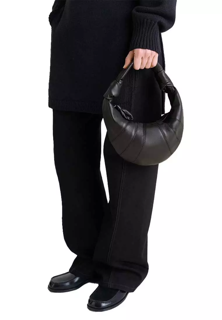 Mini Fortune Croissant Bag Soft Nappa Leather Black BG0125LL095