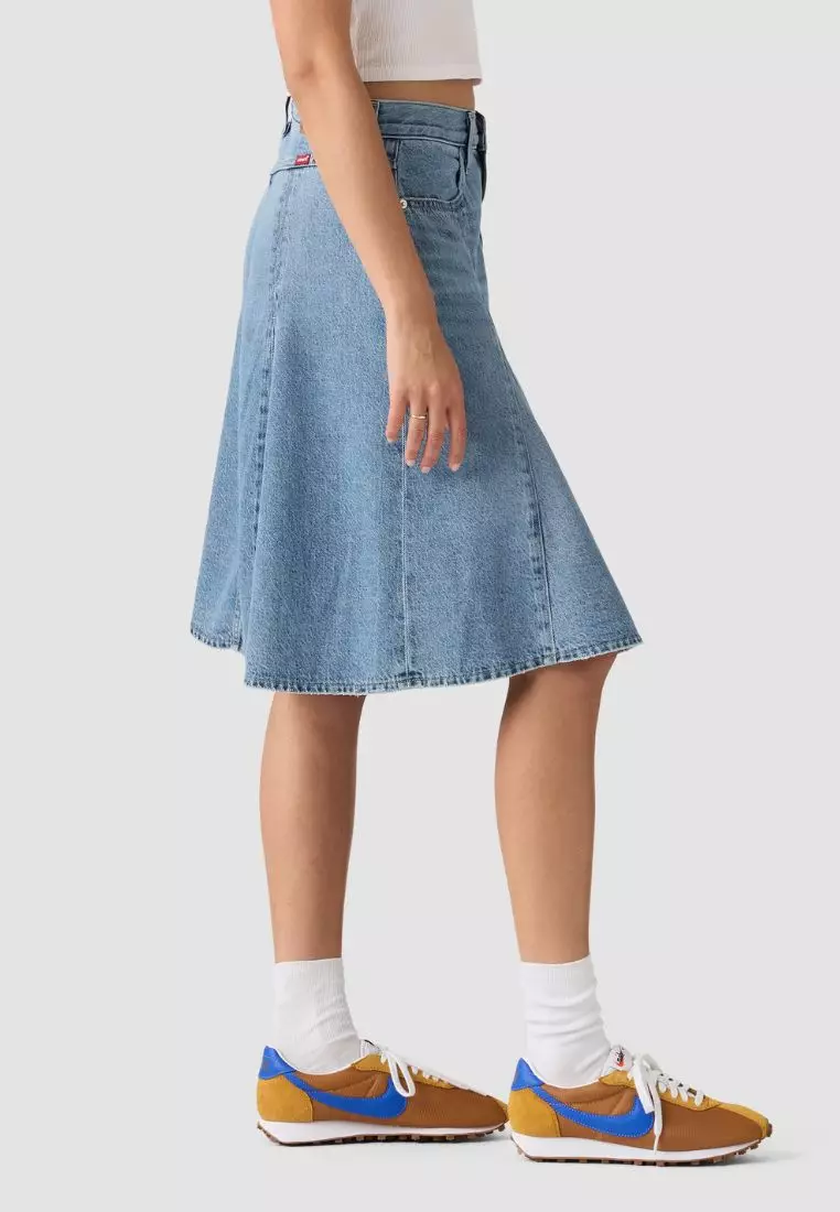 Women's Godet Knee-Length Skirt 005N8-0002