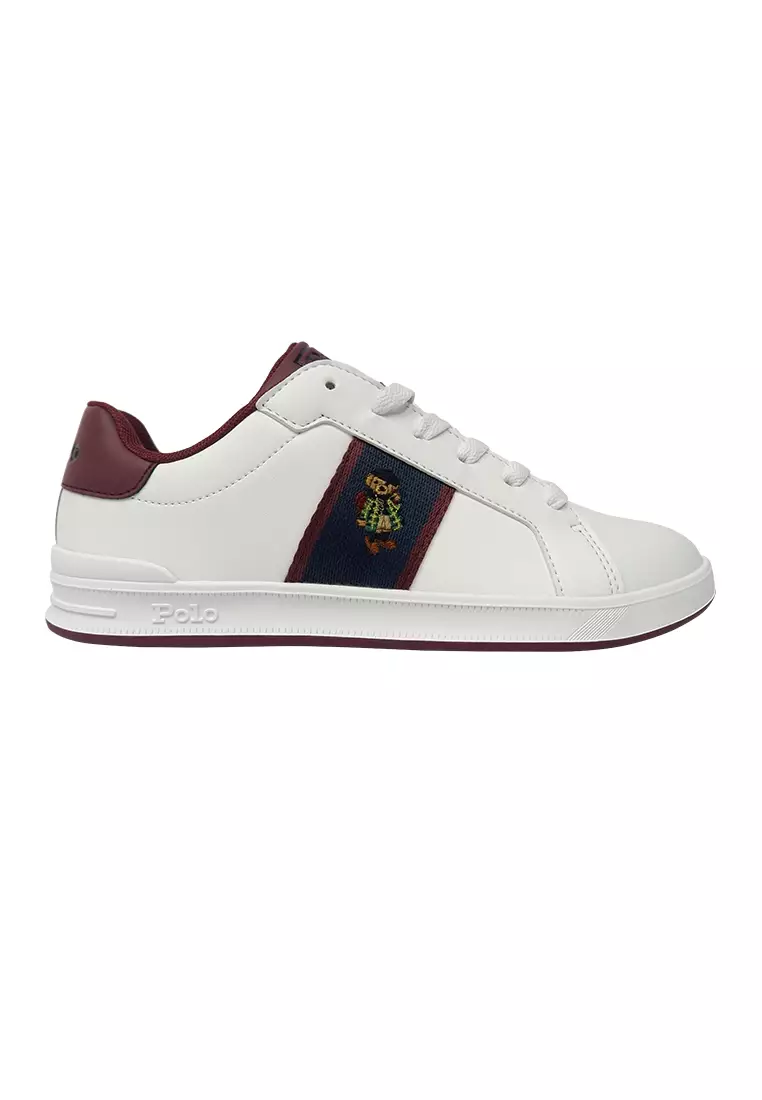 Discount on Polo Ralph Lauren  shoes - SKU: Heritage Court Ii Bear White & Wine