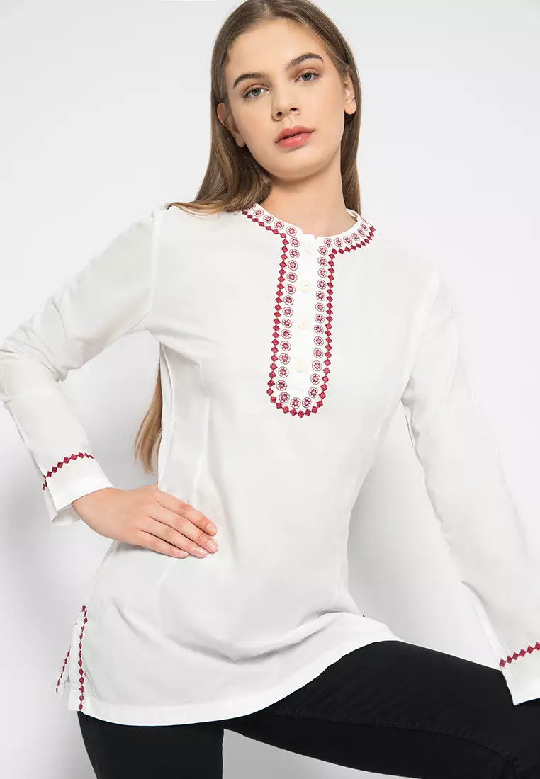 LGS - Kemeja Koko Wanita - Lengan Panjang - Warna Putih - LLSH.384.SL847.143.7C L/S