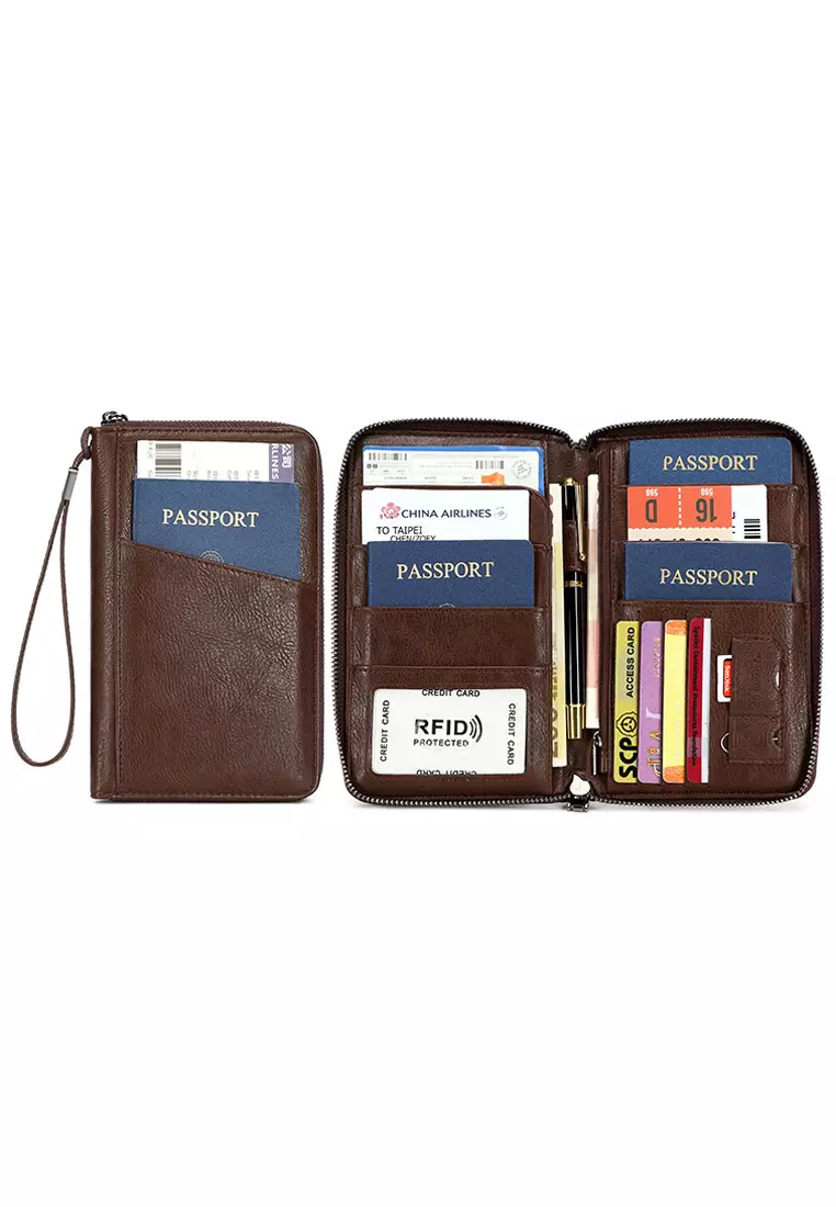 RFID防盜刷多功能長銀包護照夾