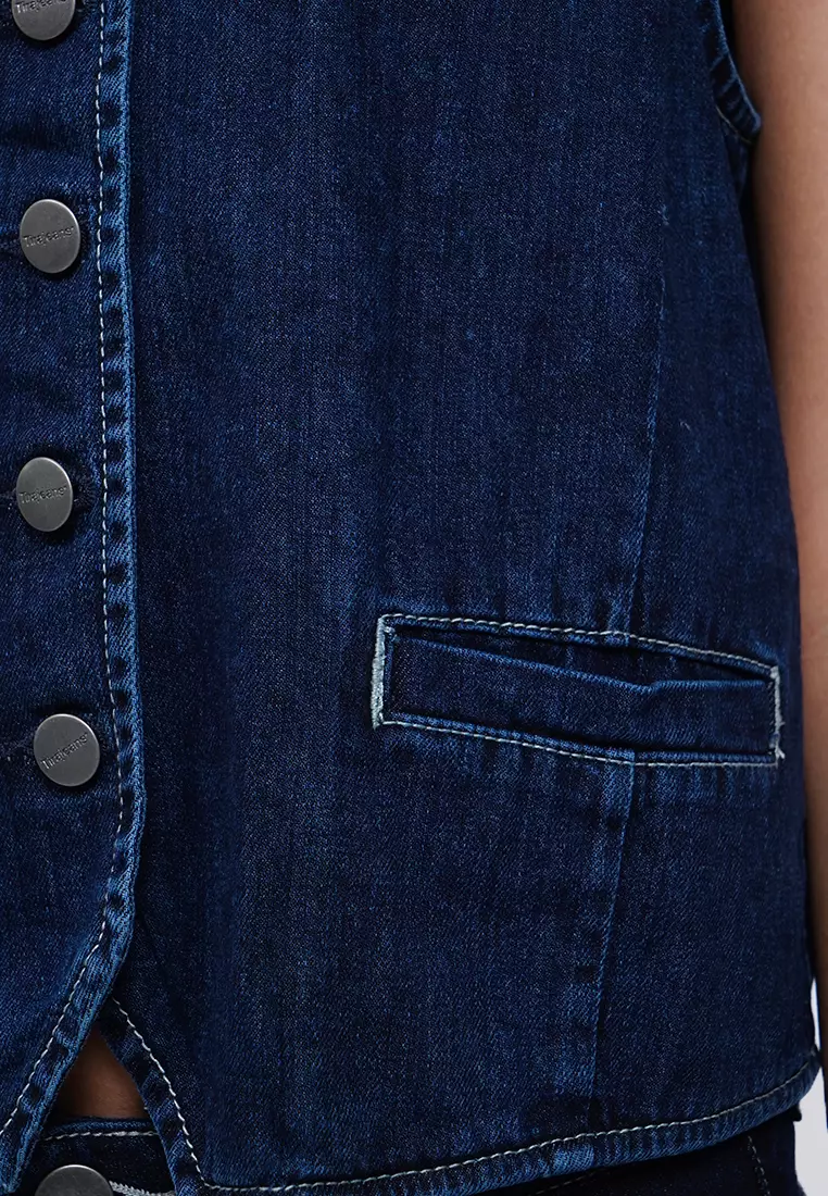 Tirajeans Slim Denim Vest 7-LVSISEA125G070 Dark Blue
