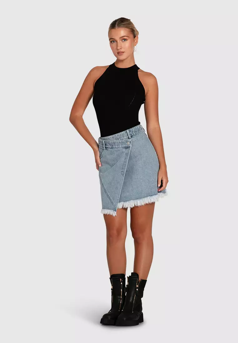 Belle & Bloom Back For Good High Neck Bodysuit in Black