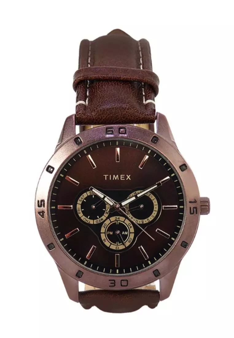 Timex leather best sale watch price