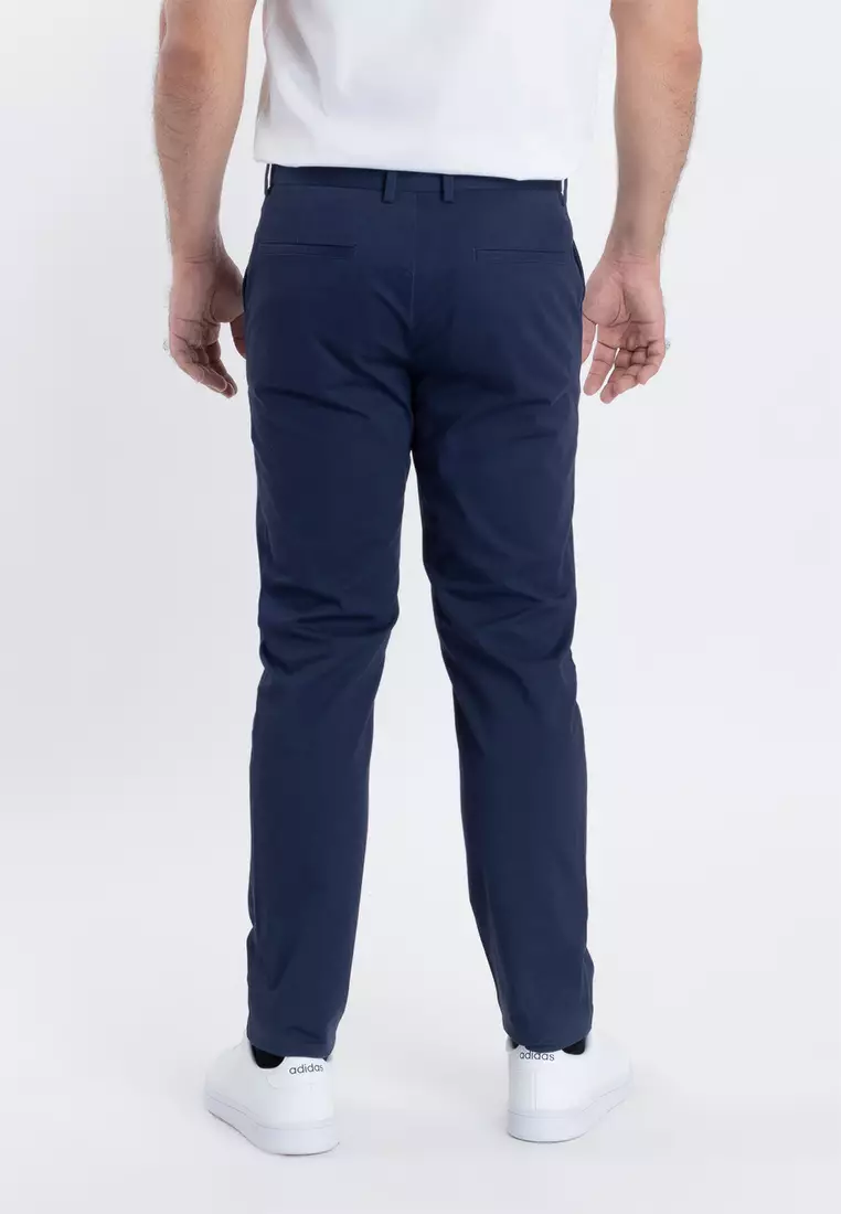 Slim Fit Chino Pants With Pocket Trim