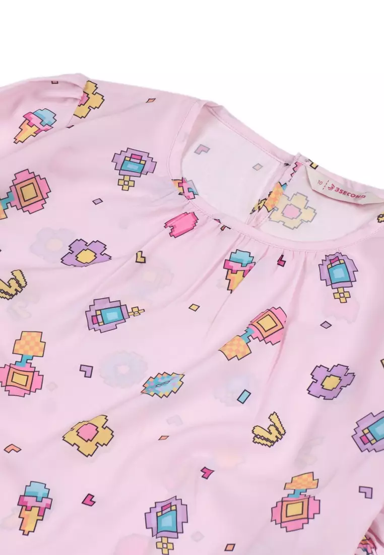 3Second Kids Girl's Blouse Shirt Floral Bruxish Top 030124