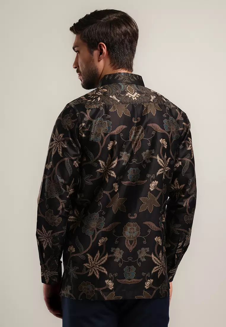 MOC Kemeja Batik Lengan Panjang Pria CHANDAN-BLACK
