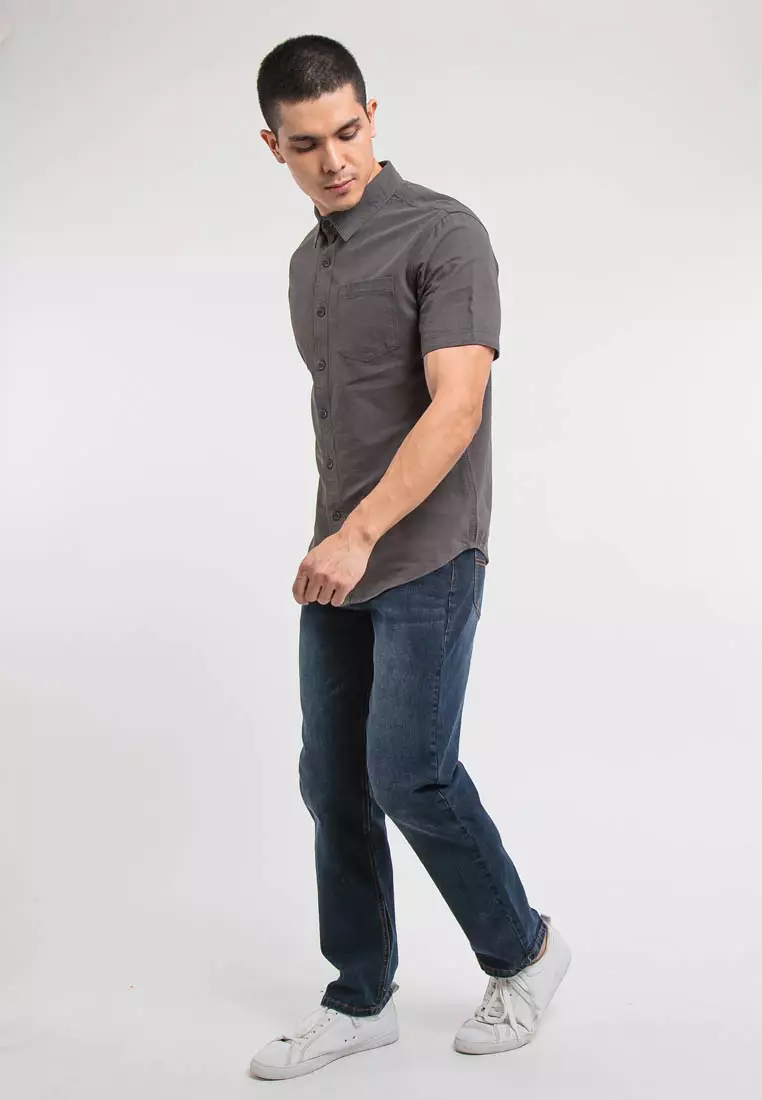 Forest Stretchable Straight Cut Jeans Men Denim Jeans Long Pants - Seluar Jeans Lelaki Straight Cut - 610195 - 30DkBlue