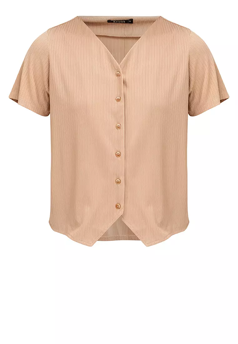Krizia Button Down Plaid Tweed Blouse Top main image 0