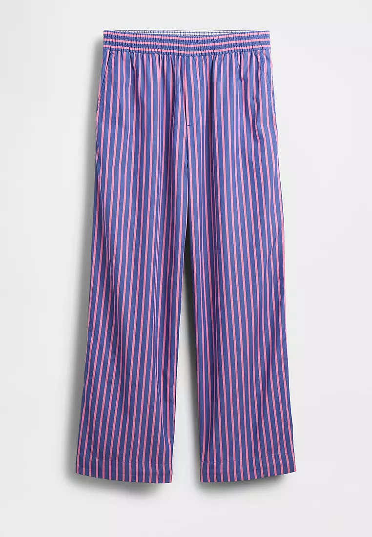 Organic Cotton Poplin Easy Wide-Leg Pants