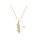 Glamorousky white 925 Sterling Silver Plated Gold Simple Fashion Feather Pendant with Cubic Zirconia and Necklace 93F48AC836B67FGS_2