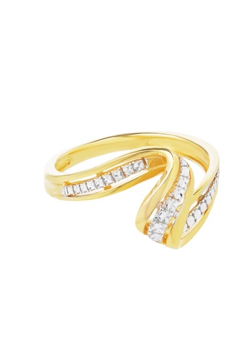 TOMEI TOMEI Cutting Edge Collection Curved Ring, Yellow Gold 916 074CBAC3C88267GS_1