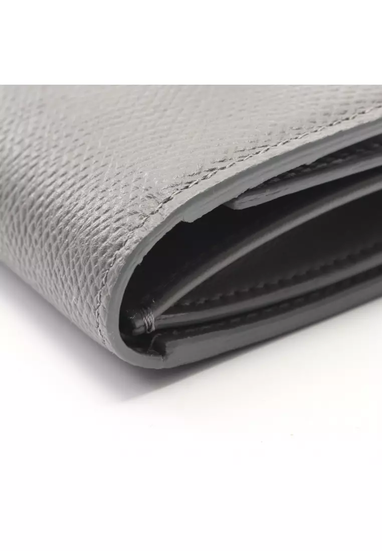 Pre-Loved Celine Small strap wallet Bi-fold wallet leather gray pink