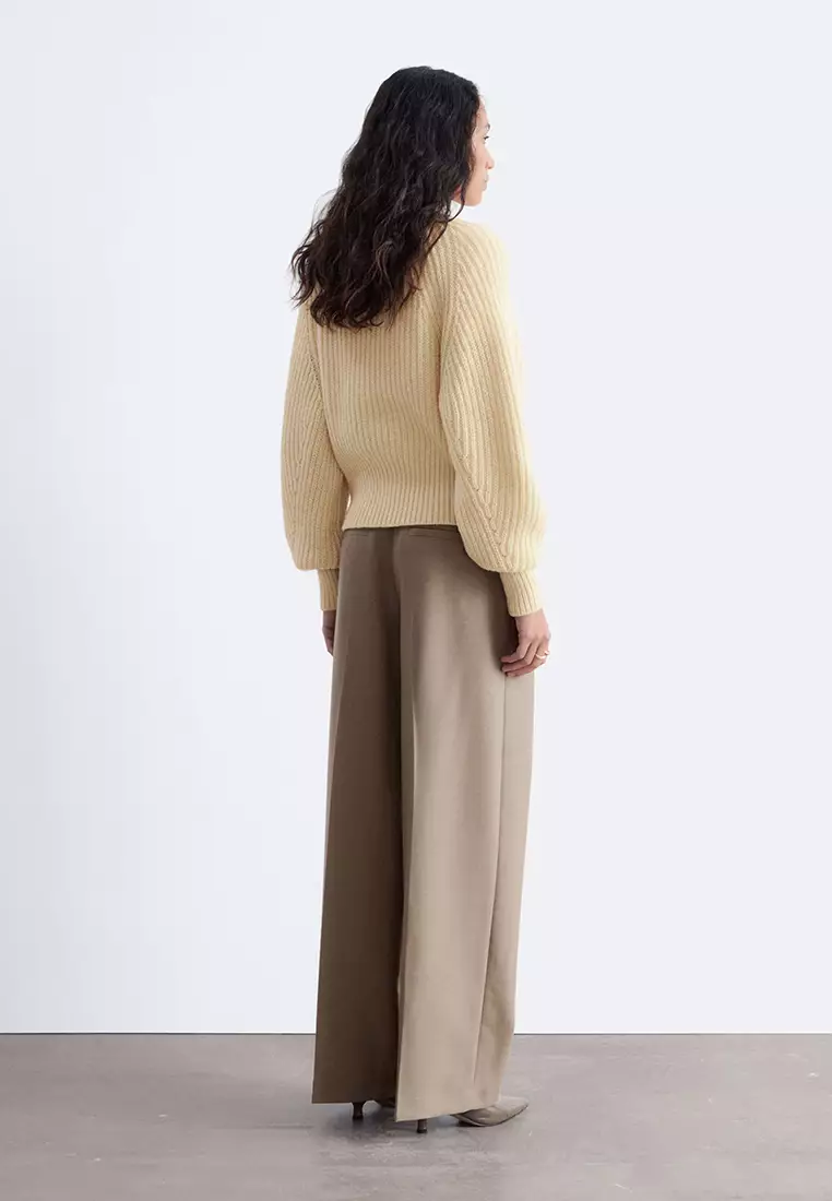 Wool-Blend Tailored Trousers