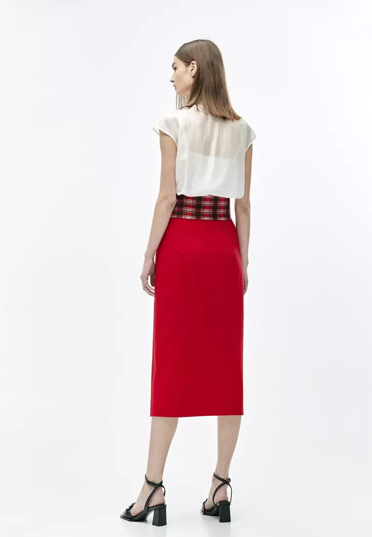 Buy iROO High Waist Red Pencil Skirt 2024 Online ZALORA Singapore