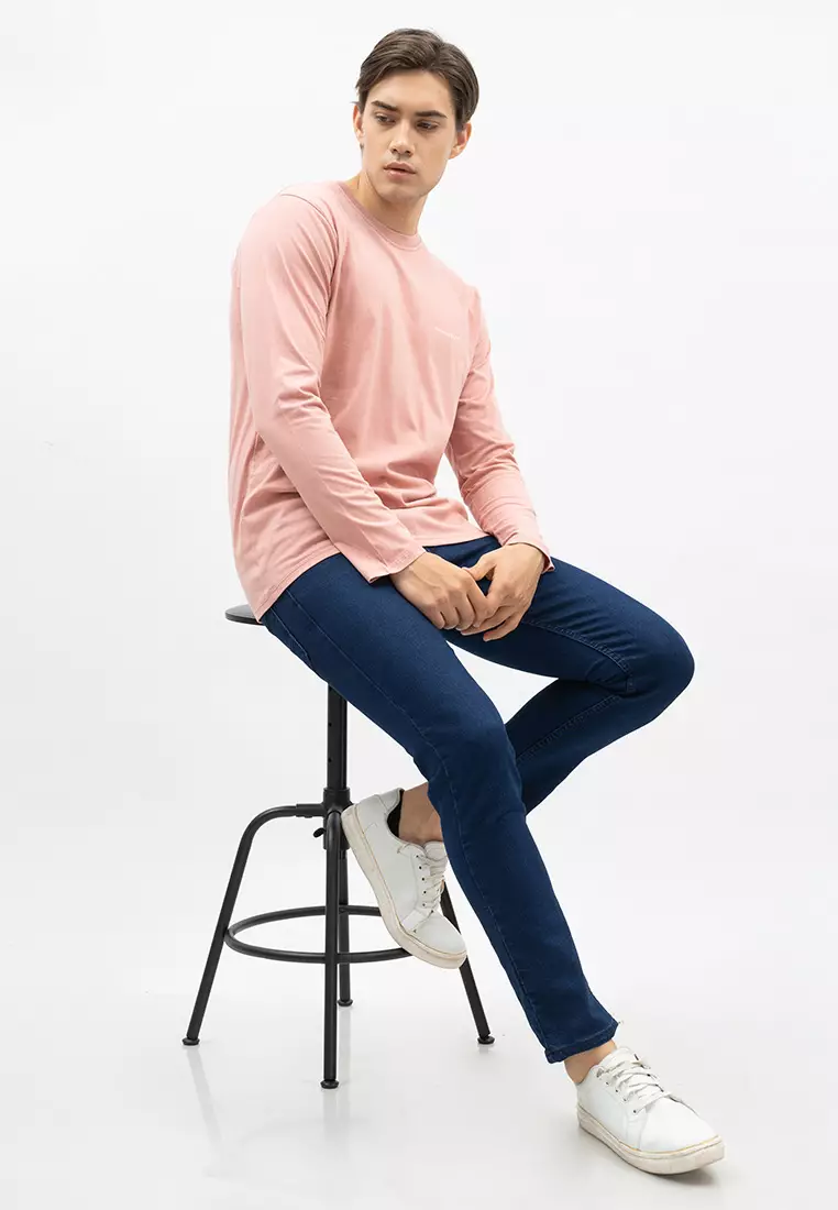 Houseofcuff Kaos Cotton Combed Lengan Panjang Pria Dusty Pink