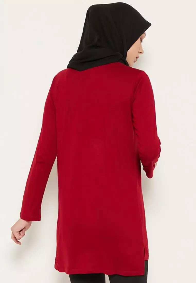 LTD02 thirdday mls tido diet maroon hijab lengan panjang wanita