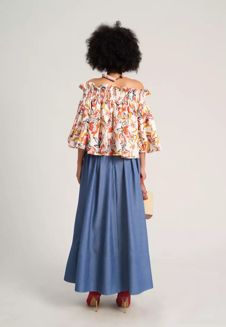 Light Blue Cotton Skirt
