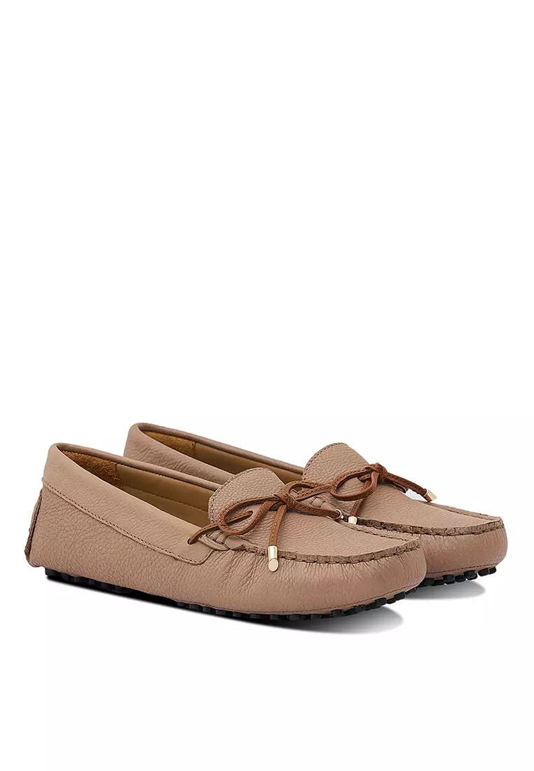 Sepatu Casual Wanita Loafer Moccasin Gino Mariani Elena 3 Tan