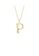 Glamorousky silver 925 Sterling Silver Plated Gold Fashion Simple Alphabet P Pendant with Necklace 0588DAC6571B31GS_1
