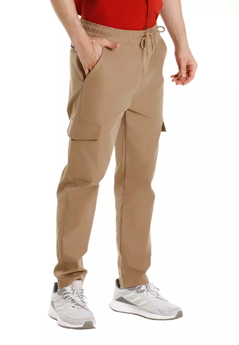 Forest Elastic Waist Trousers Cargo Long Pants Men | Seluar Panjang Lelaki - 10791-13Khaki