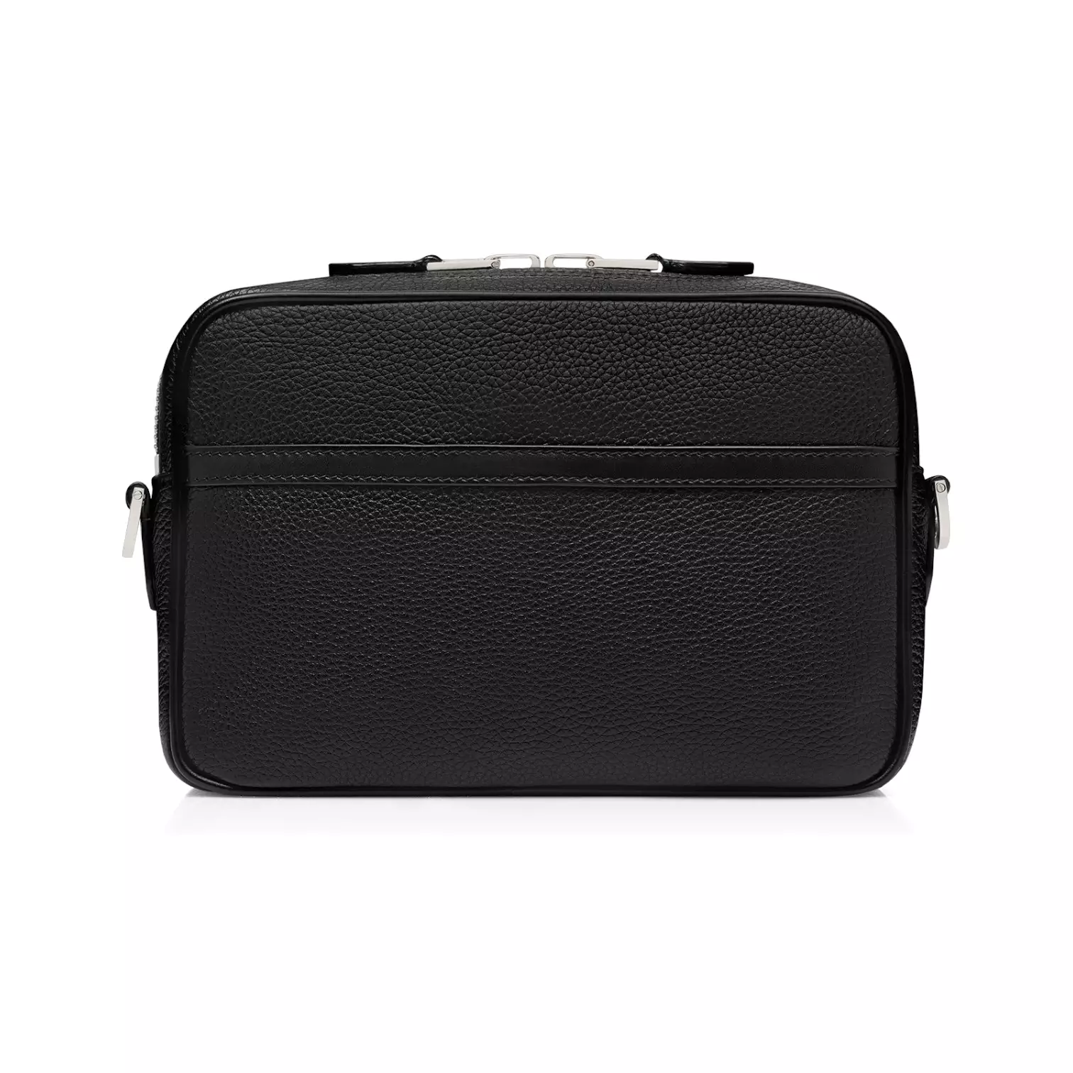 Traveller Small Messenger Bag Grained Leather Black