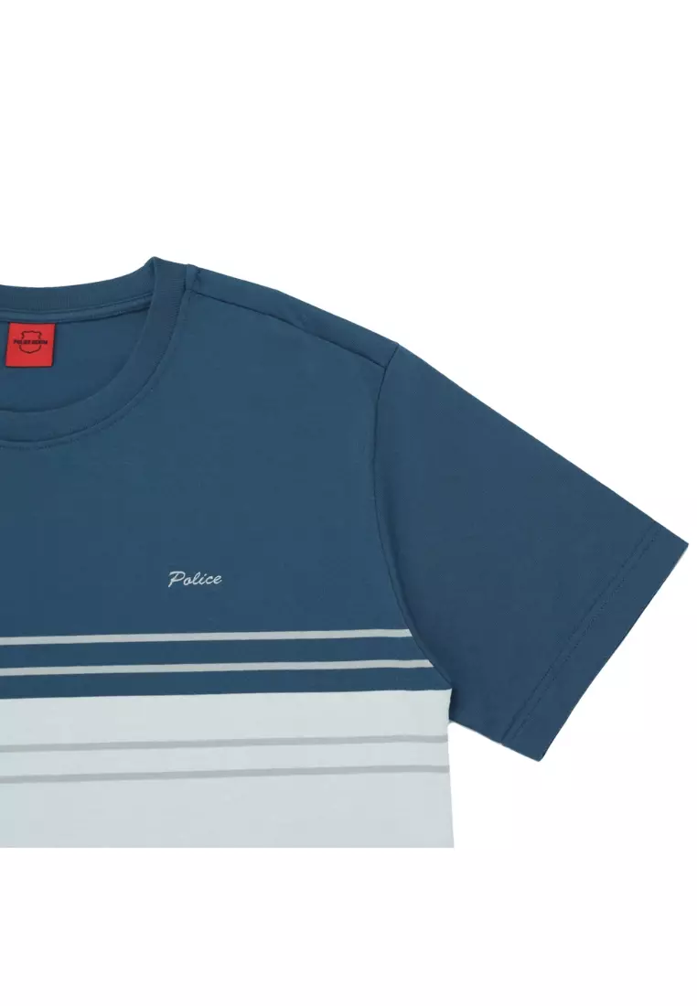 POLICE T-Shirt Salur Bordir Cotton Premium Pria