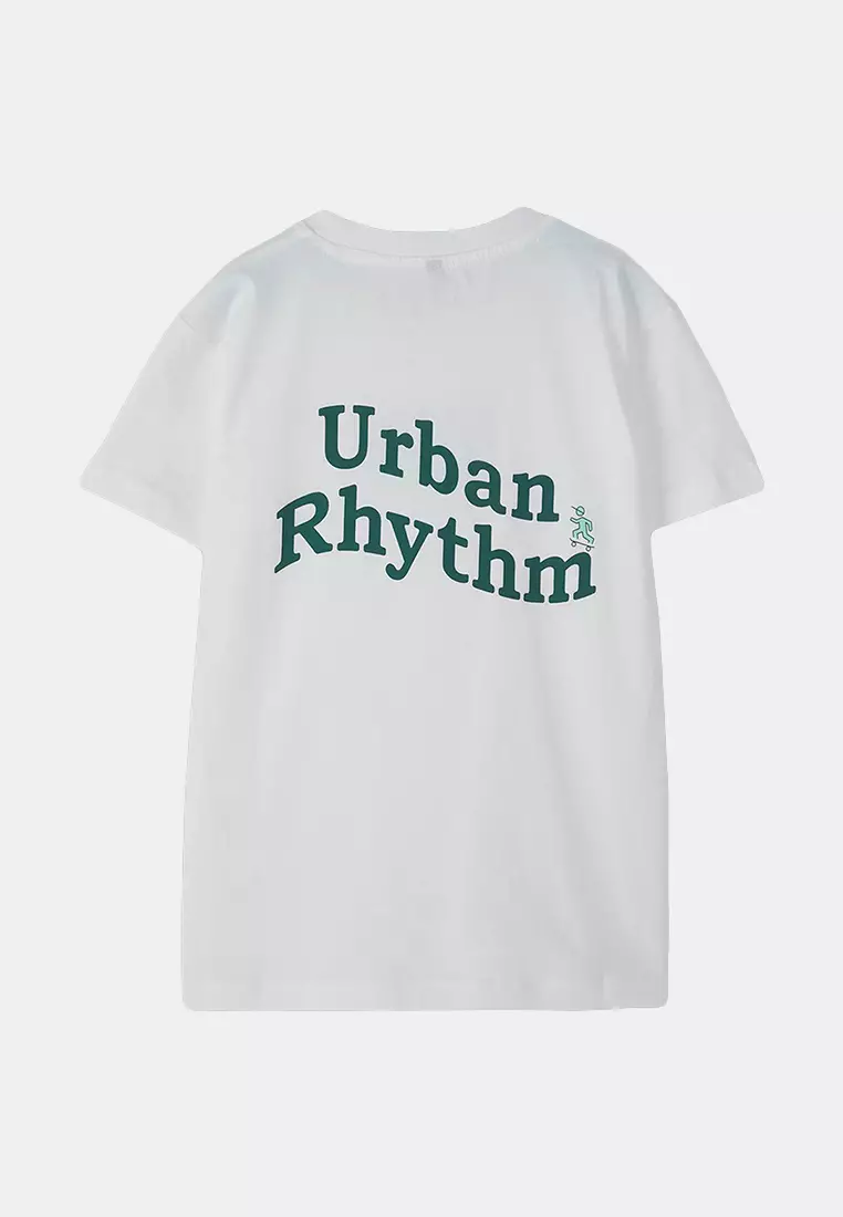 White Men's 100% Cotton Oversize Short Sleeve T-Shirt Slogan Print