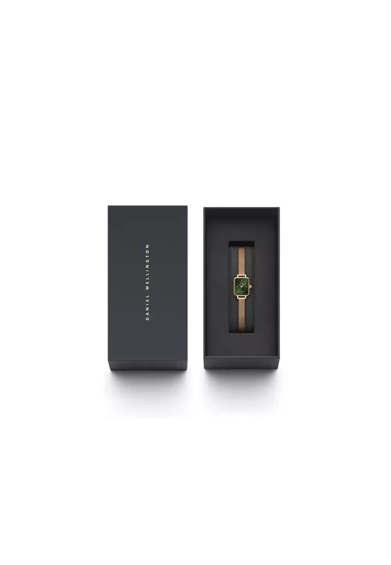 Quadro Mini Melrose Rose gold Emerald 15.4x18.2mm  - Watch for women - Stainless steel watch - DW - Women's watch - Female watch - Ladies watch