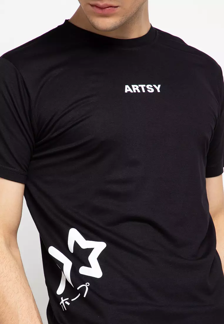 Nade NT308 Artsy Hitam Kaos anti kusut  Pria