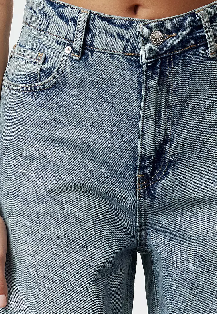 Blue Normal Waist Extra Wide Leg Palazzo Jeans