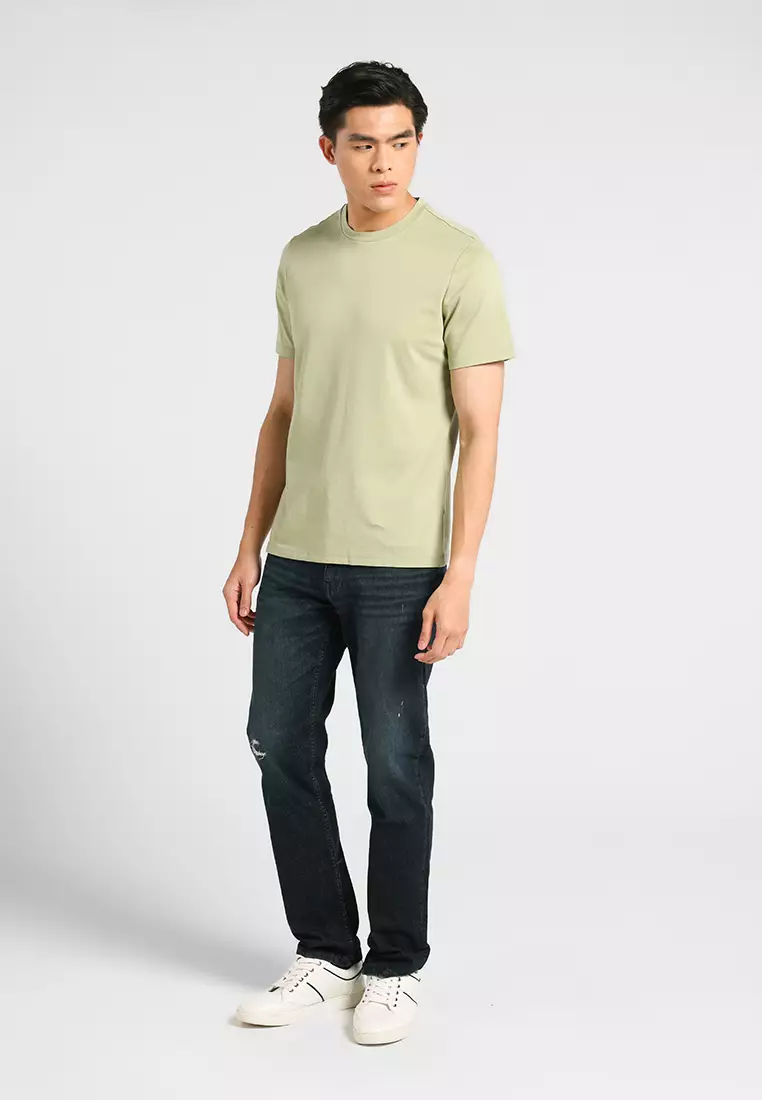 MANZONE - Kaos Jersey Lengan Pendek Pria Bucky Slim Fit - Light Green Colour Green_Light