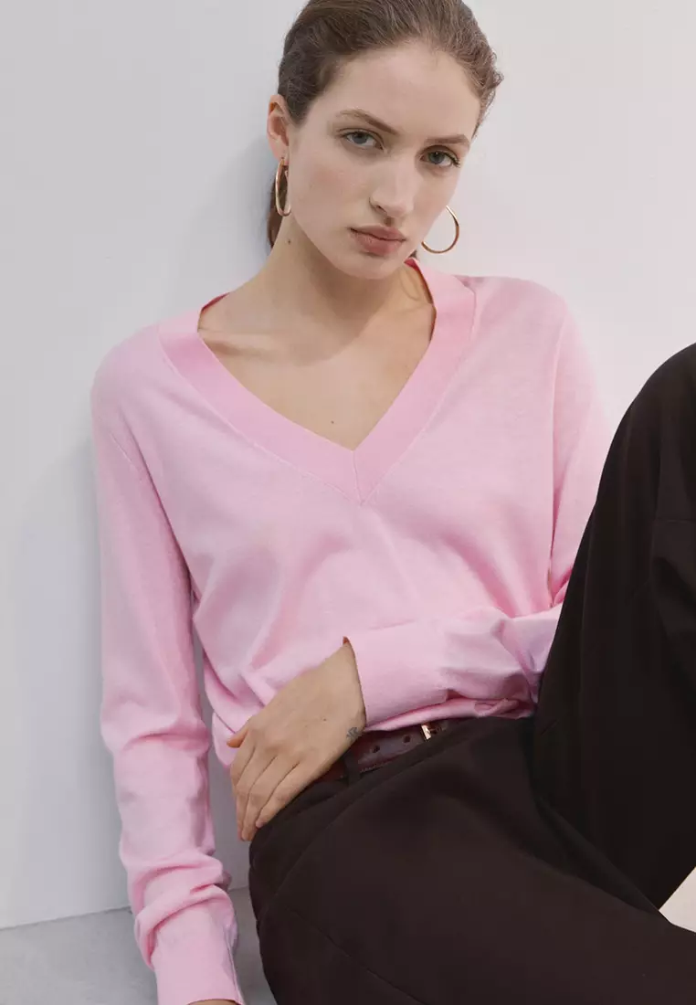 V-Neck Knit Sweater