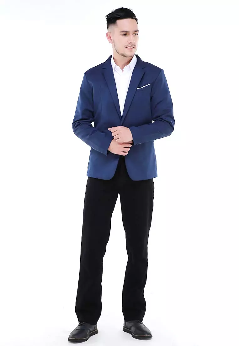 Woreq Jas Blazer Pria A Line Top Formal Longsleeve Suit Material High Twist ORIGINAL