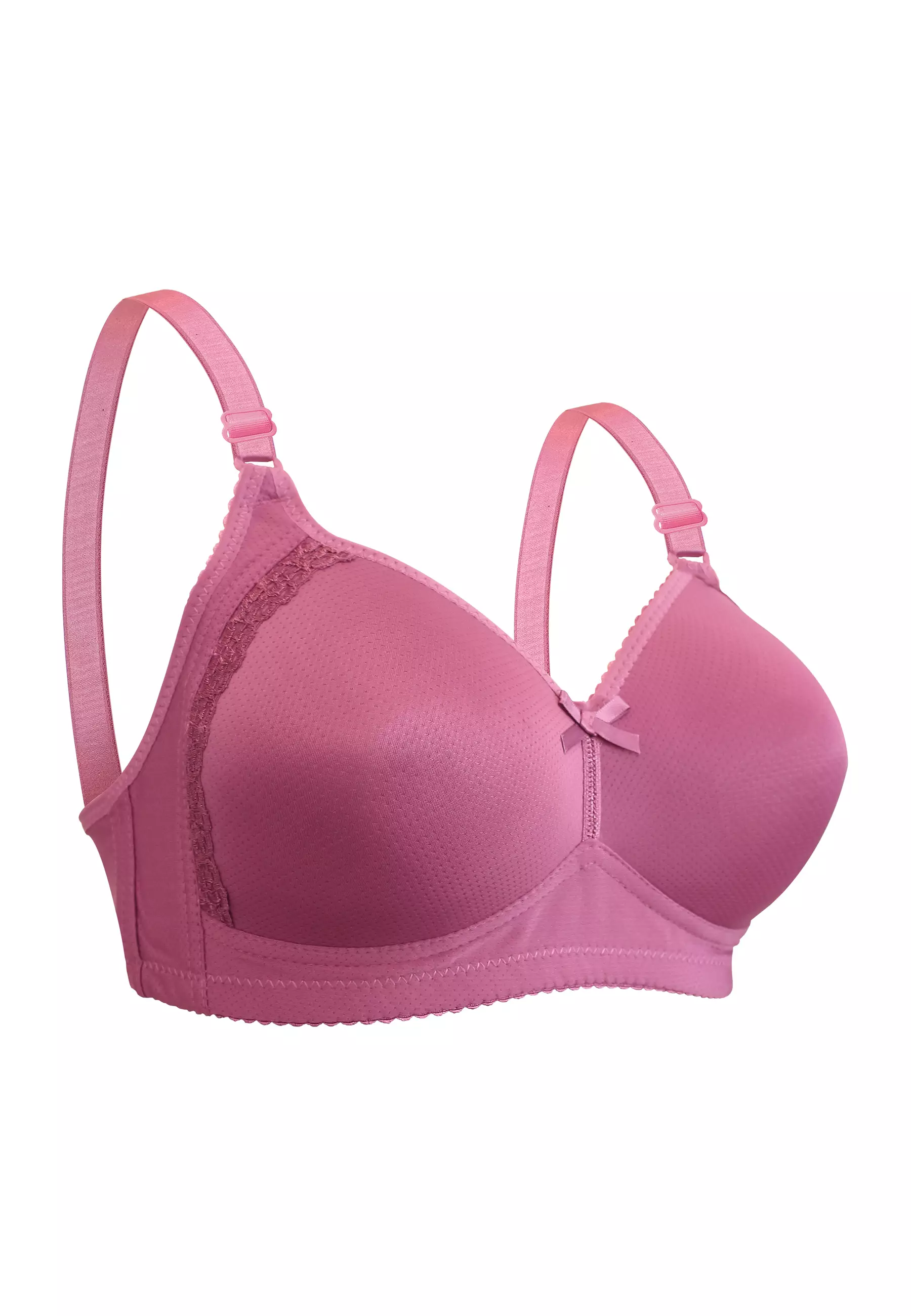 Pink Women Bras 6 pack of Basic No Wire Free Wireless Bra B cup C cup  (6319) 