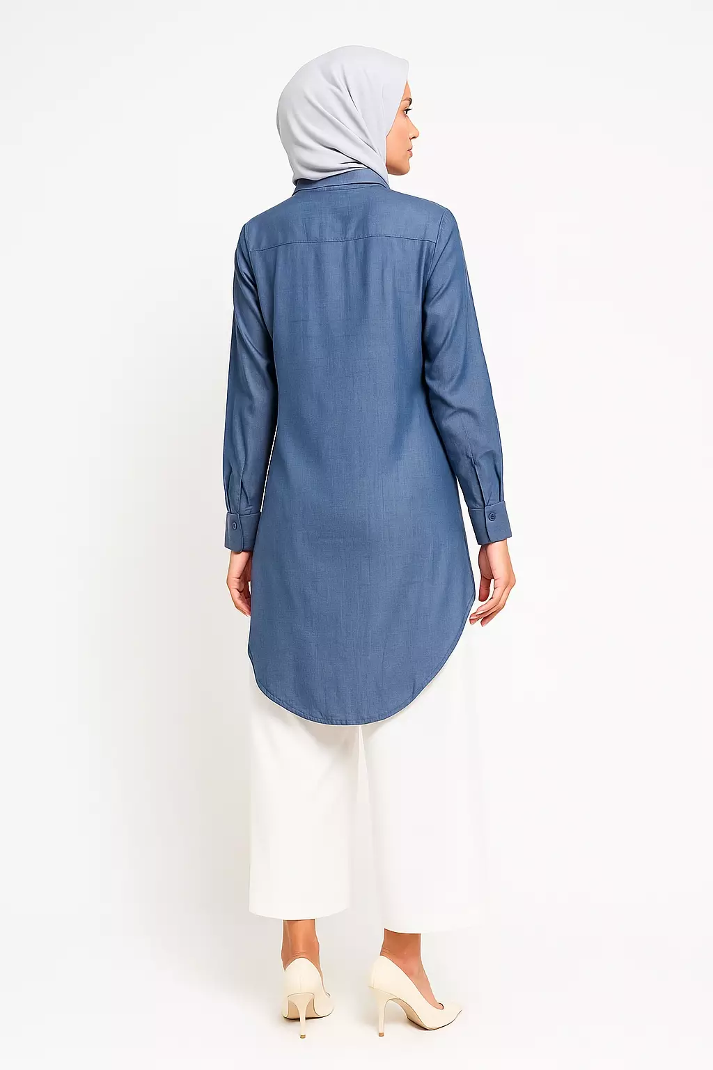 Nuraa Assymetrical Tunic In Grey