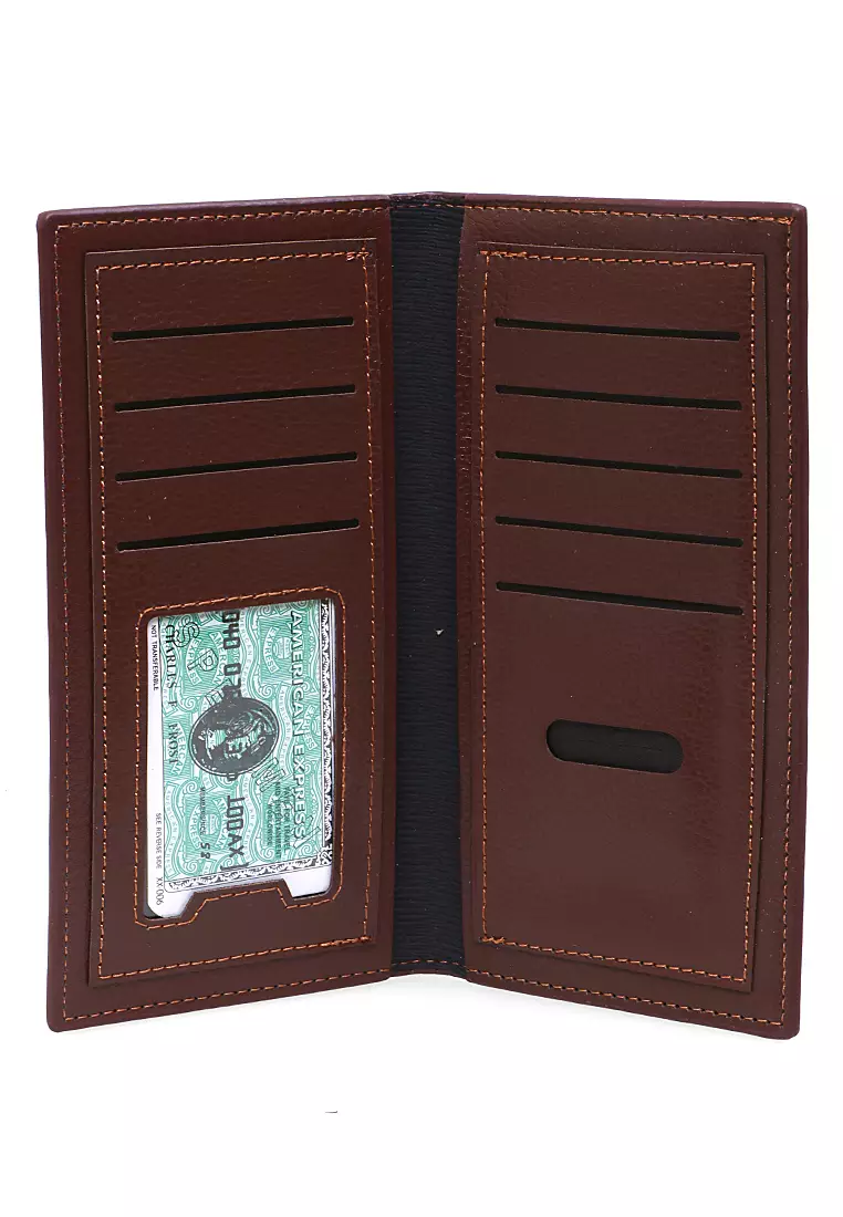 Albern Leather Wallet Model Clutch Dompet Fashion Pria Many Slot Material Kulit ORIGINAL - Brown