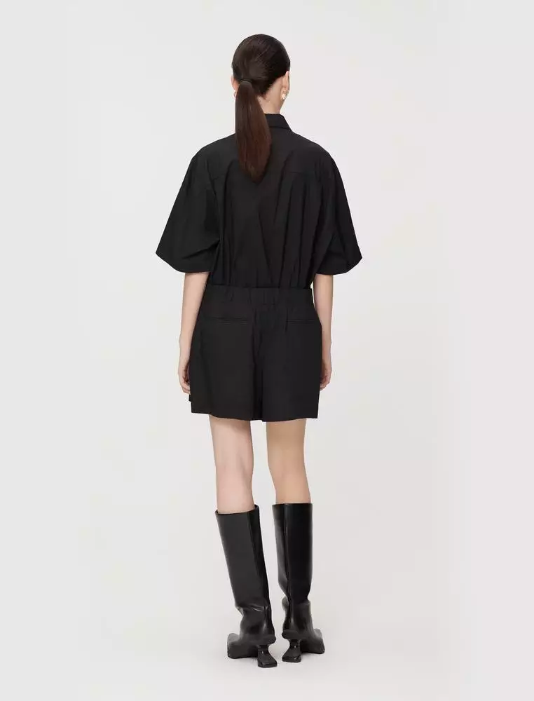 Short Sleeve Collared Utility Jumpsuit