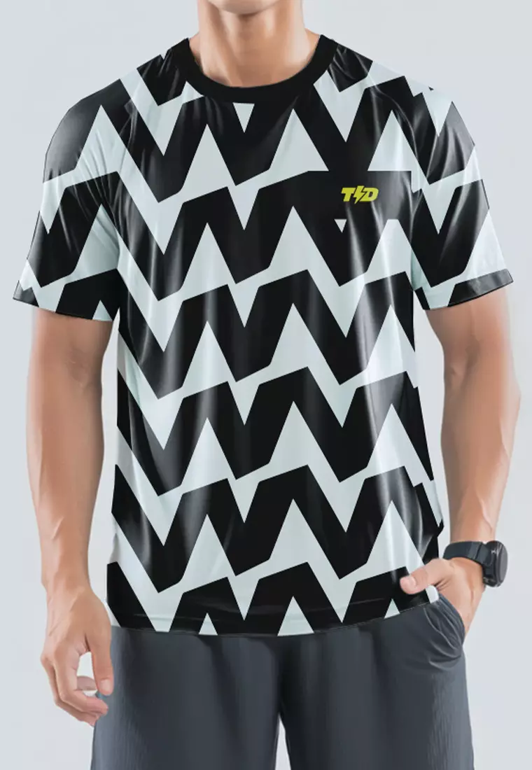 MSA99 Kaos Lari Pria DryFit lengen pendek motif "big zigzag" tdbolt