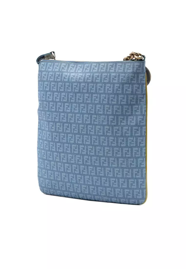Pre-Loved Fendi Zucchino Coated Canvas Forever Crossbody