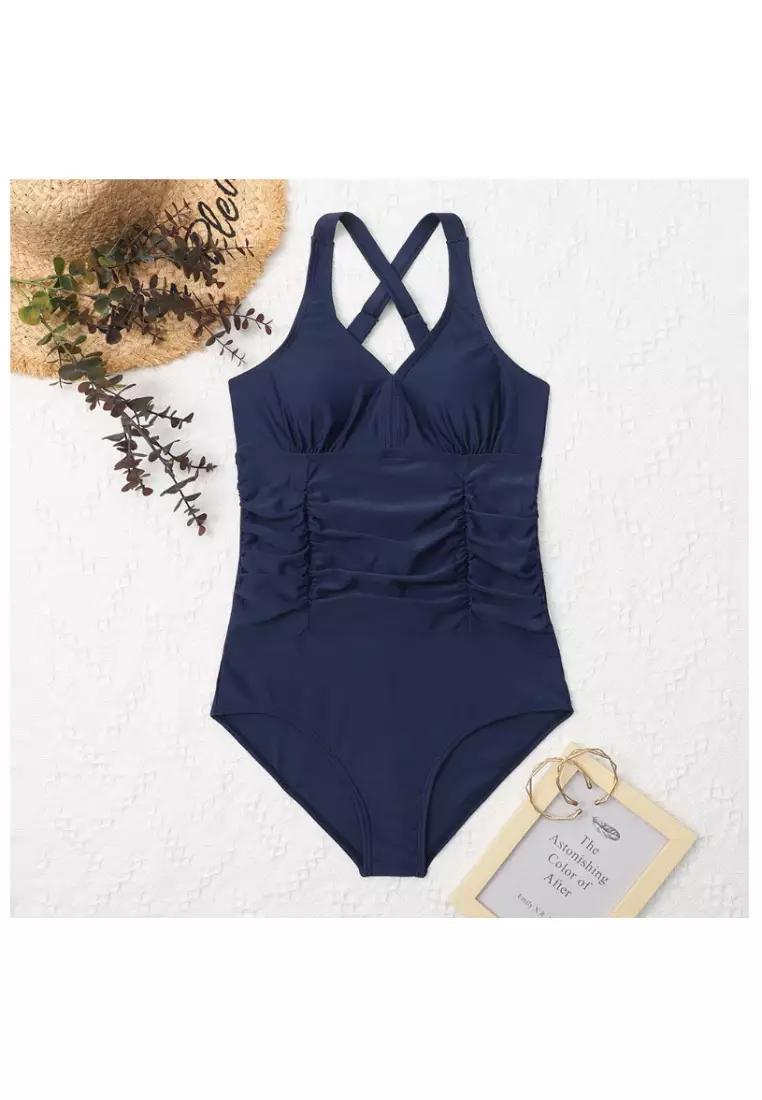 Buy Zitique Sexy Pleated One Piece Swimsuit Online Zalora Philippines