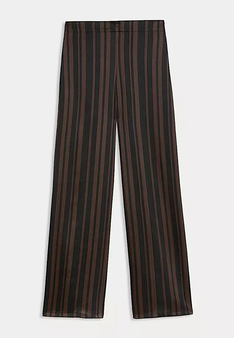 Stripe Plisse Palazzo Trousers